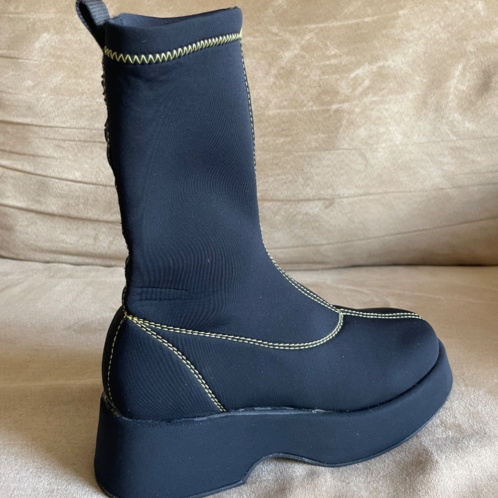 Black Ganni Platform Ankle Boot 7 - Picture 8 of 8